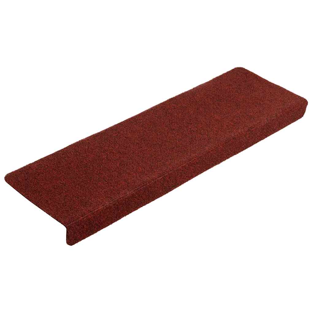 Stufenmatten Selbstklebend 10 Stk. 65x21x4 cm Bordeauxrot Rechteckiger Rand