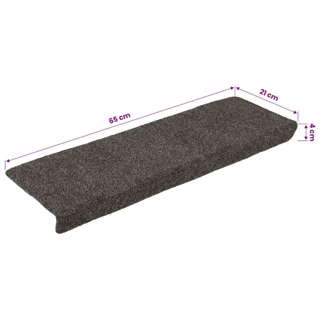 Stufenmatten Selbstklebend 10 Stk. 65x21x4 cm Anthrazit