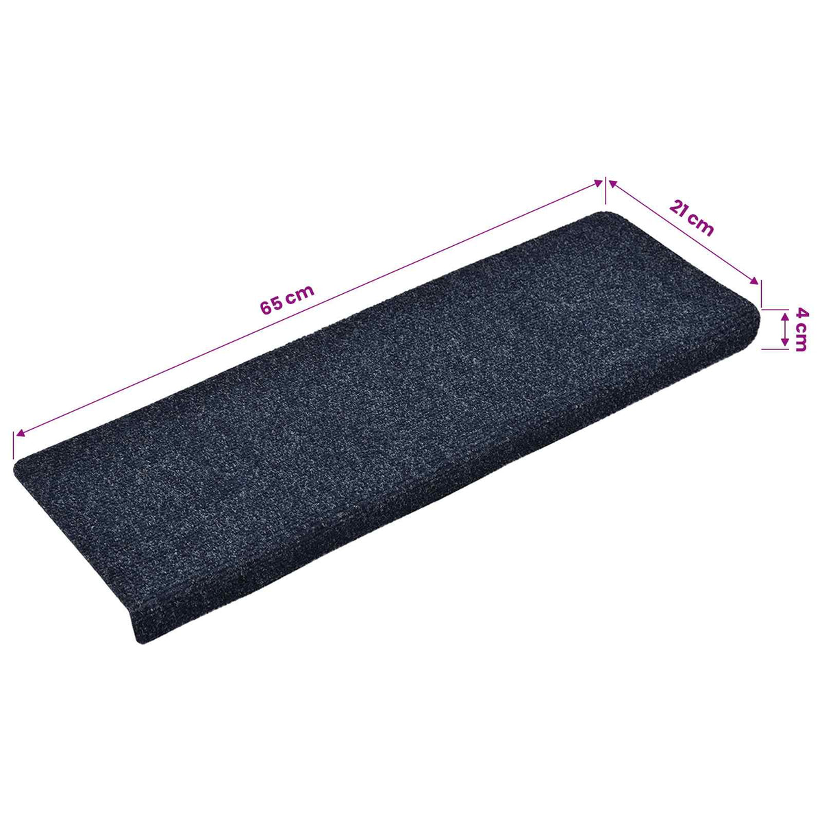 Stufenmatten Selbstklebend 10 Stk. 65x21x4 cm Anthrazit