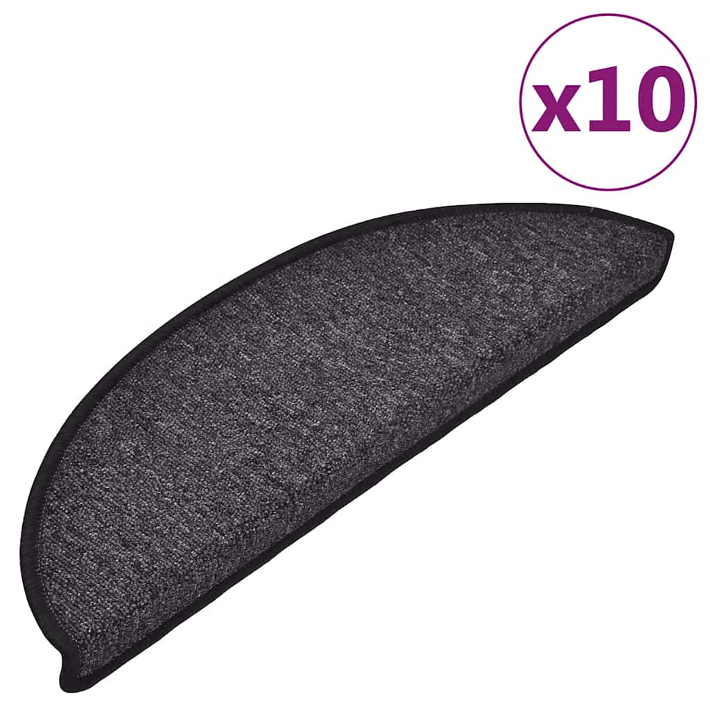 Stufenmatten 10 Stk. 56x17x3 cm Anthrazit Halbrund