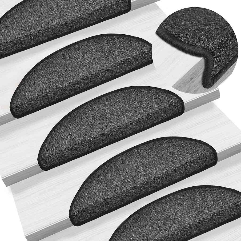 Stufenmatten 10 Stk. 56x17x3 cm Anthrazit Halbrund