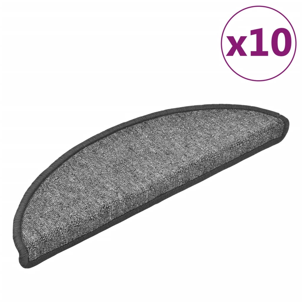 Stufenmatten 10 Stk. 56x17x3 cm Dunkelgrau Halbrund
