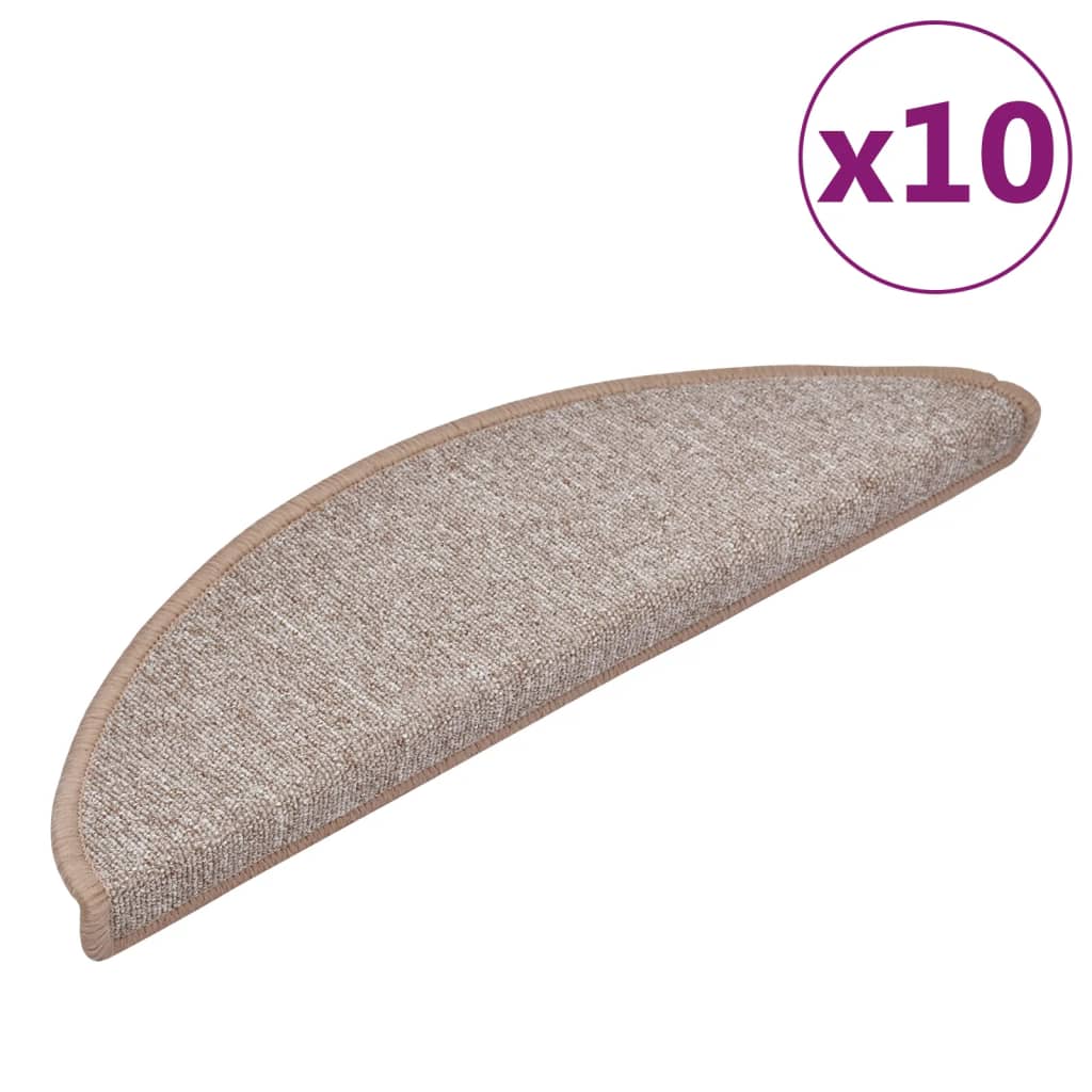 Stufenmatten 10 Stk. 56x17x3 cm Hellbraun Halbrund