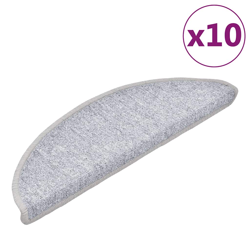 Stufenmatten 10 Stk. 56x17x3 cm Hellgrau Halbrund