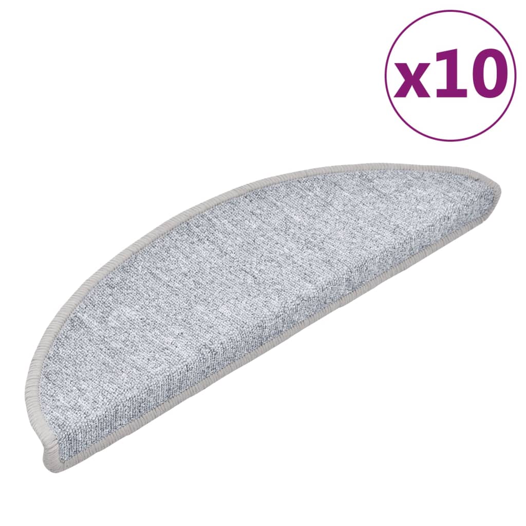 Stufenmatten 10 Stk. 56x17x3 cm Hellgrau Halbrund