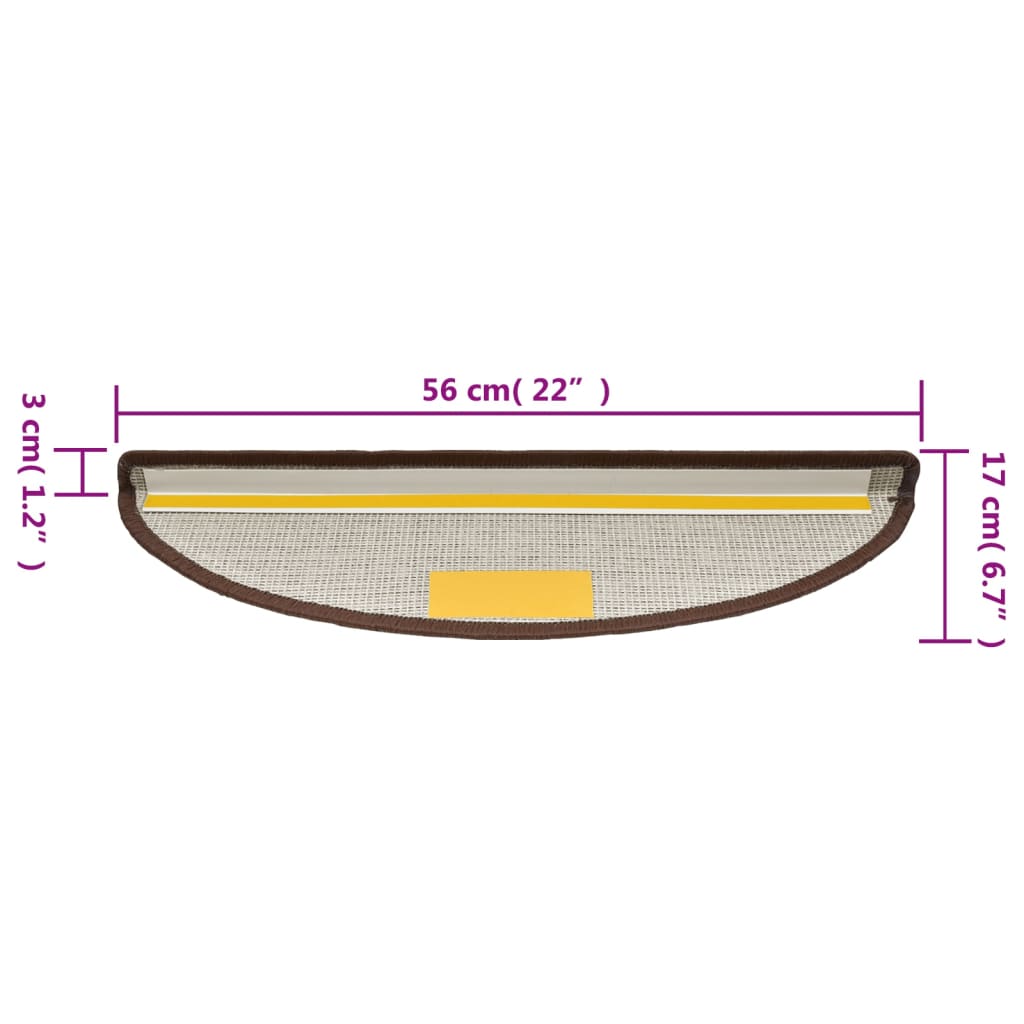 Stufenmatten 10 Stk. 56x17x3 cm Kaffeebraun Halbrund