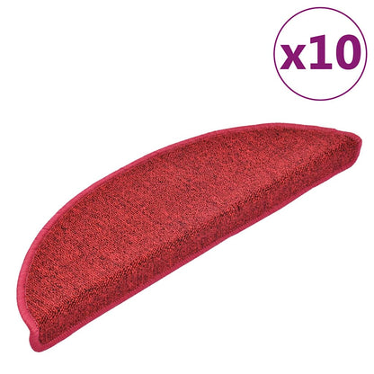 Stufenmatten 10 Stk. 56x17x3 cm Rot Halbrund