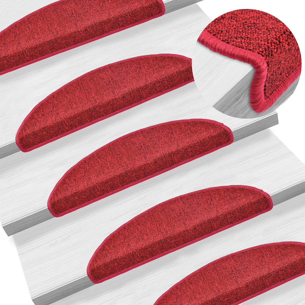 Stufenmatten 10 Stk. 56x17x3 cm Rot Halbrund