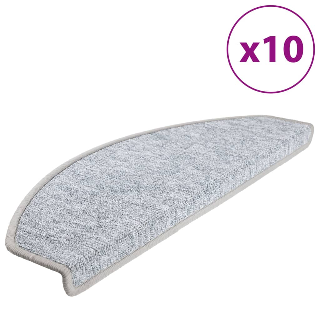 Stufenmatten 10 Stk. 65x24x4 cm Hellgrau Halbrund Groß