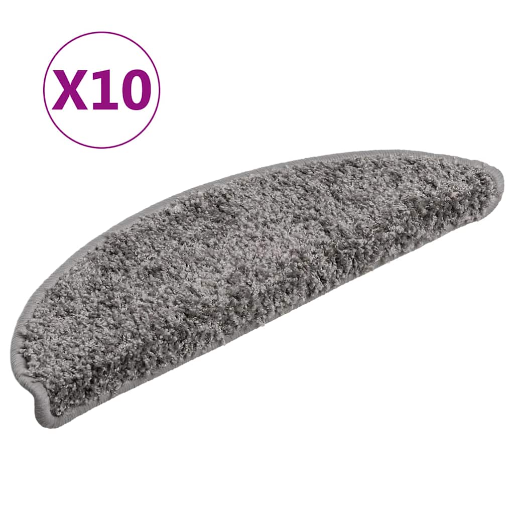 Trapmatten 10 st 56x17x3 cm Grijs Halfrond