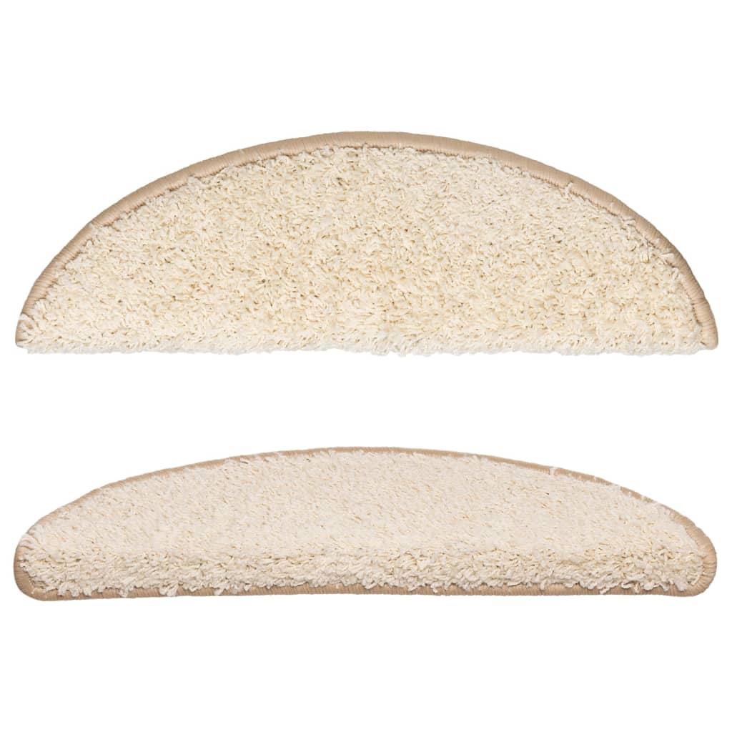 Stufenmatten 10 Stk. 56x17x3 cm Creme Halbrund