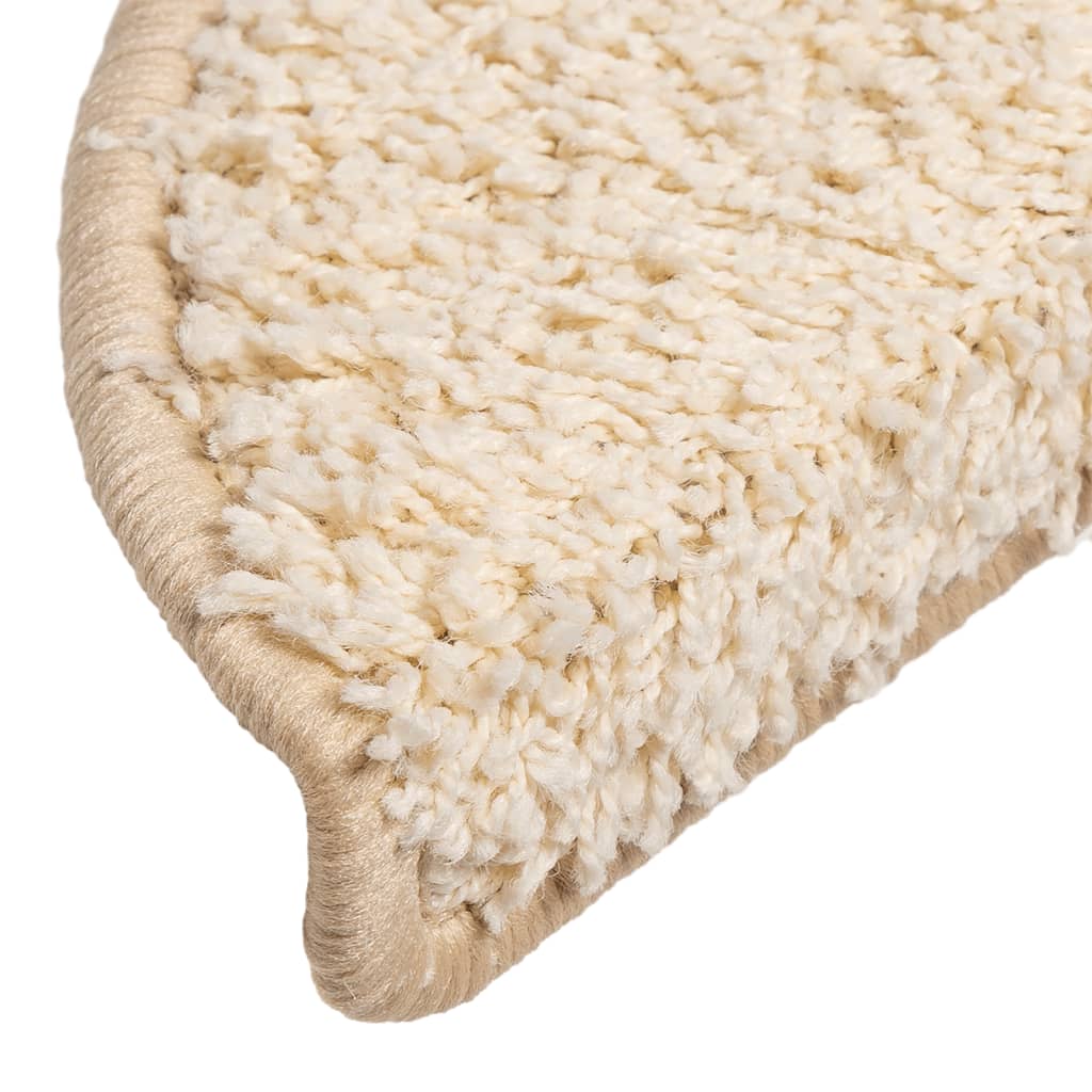 Stufenmatten 10 Stk. 56x17x3 cm Creme Halbrund