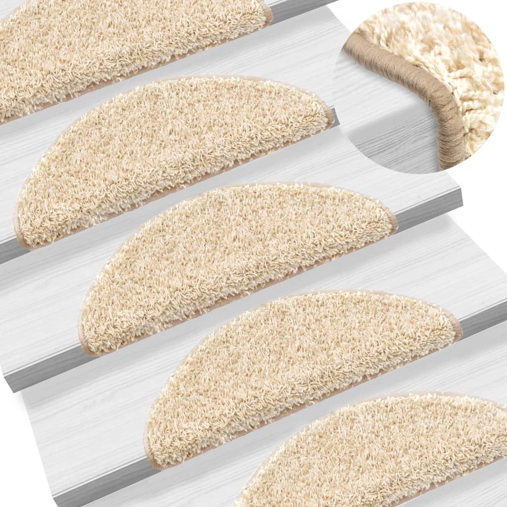 Stufenmatten 10 Stk. 56x17x3 cm Creme Halbrund