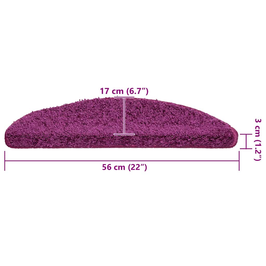 Stufenmatten 10 Stk. 56x17x3 cm Violett Halbrund