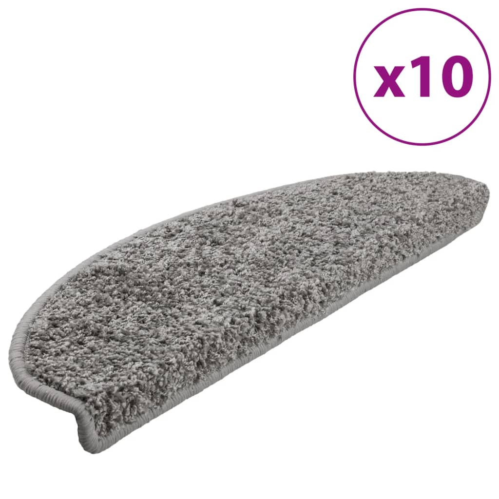 Stufenmatten 10 Stk. 65x21x4 cm Grau Halbrund Groß