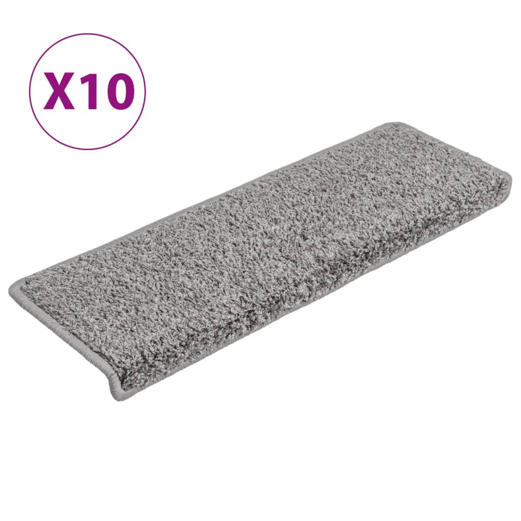 Stufenmatten 10 Stk. 65x21x4 cm Grau Rechteckiger Rand