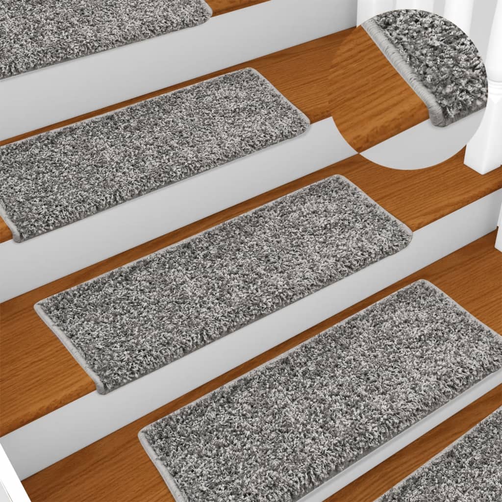Stufenmatten 10 Stk. 65x21x4 cm Grau Rechteckiger Rand