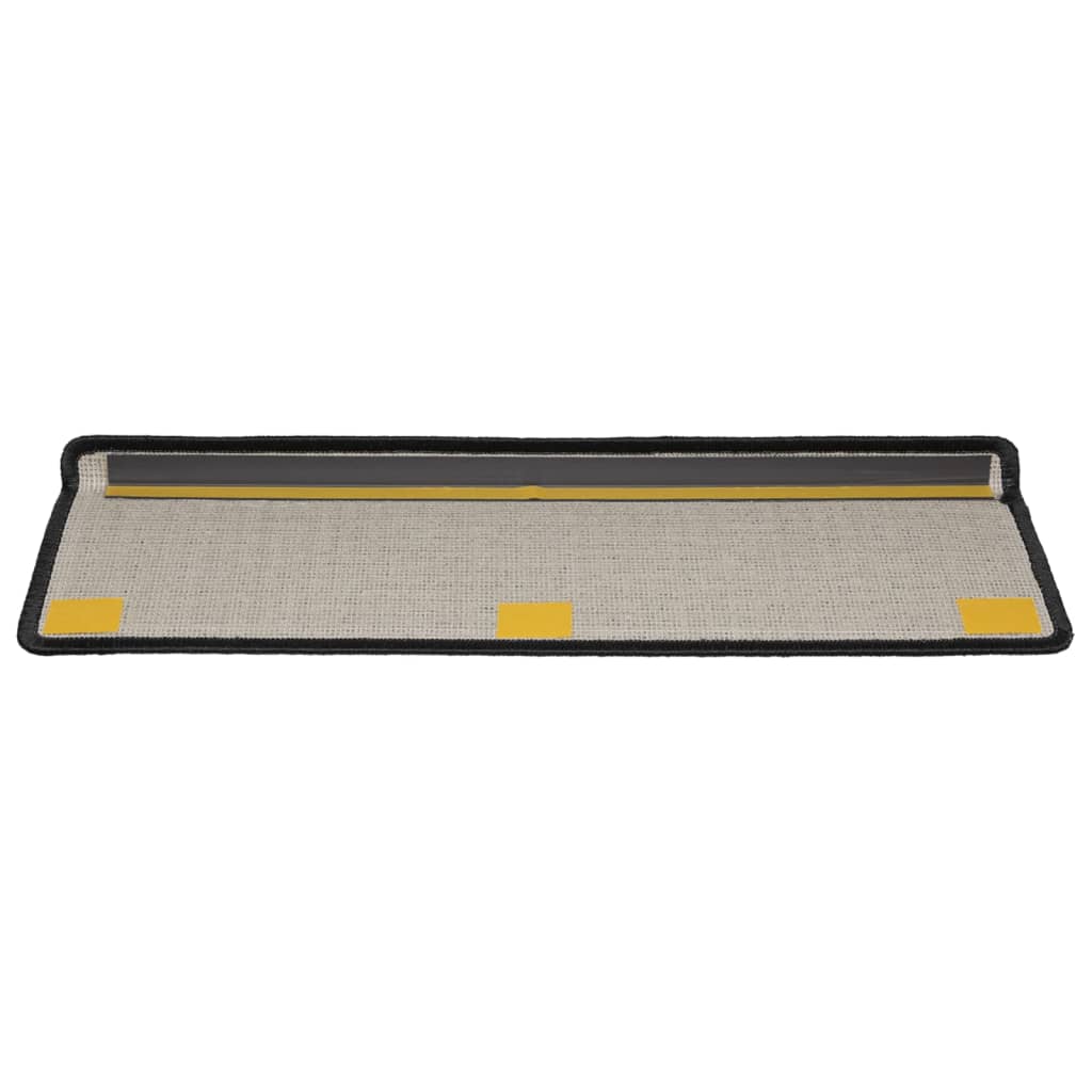 Stufenmatten 10 Stk. 65x21x4 cm Schwarz Rechteckiger Rand