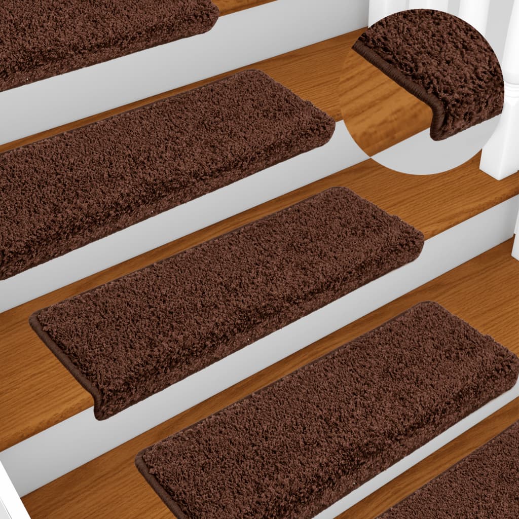 Stufenmatten 10 Stk. 65x21x4 cm Braun Rechteckiger Rand