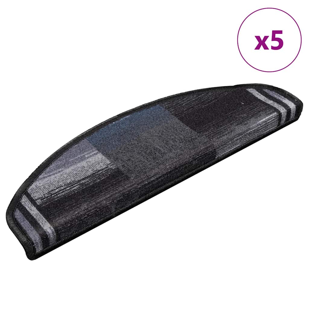 Stufenmatten Selbstklebend 5 Stk. 65x21x4 cm Schwarz Grau