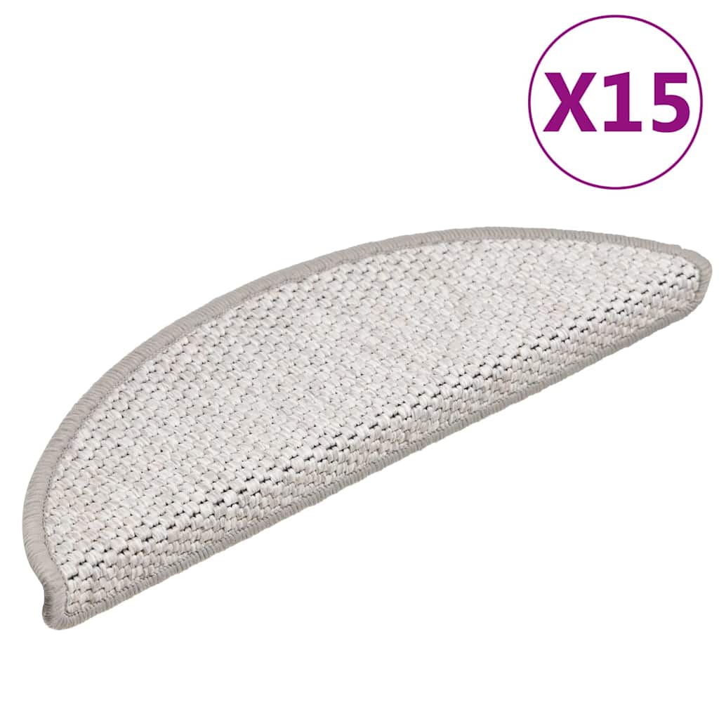 Stufenmatten Selbstklebend Sisal-Look 15 Stk. 56x17x3 Platina
