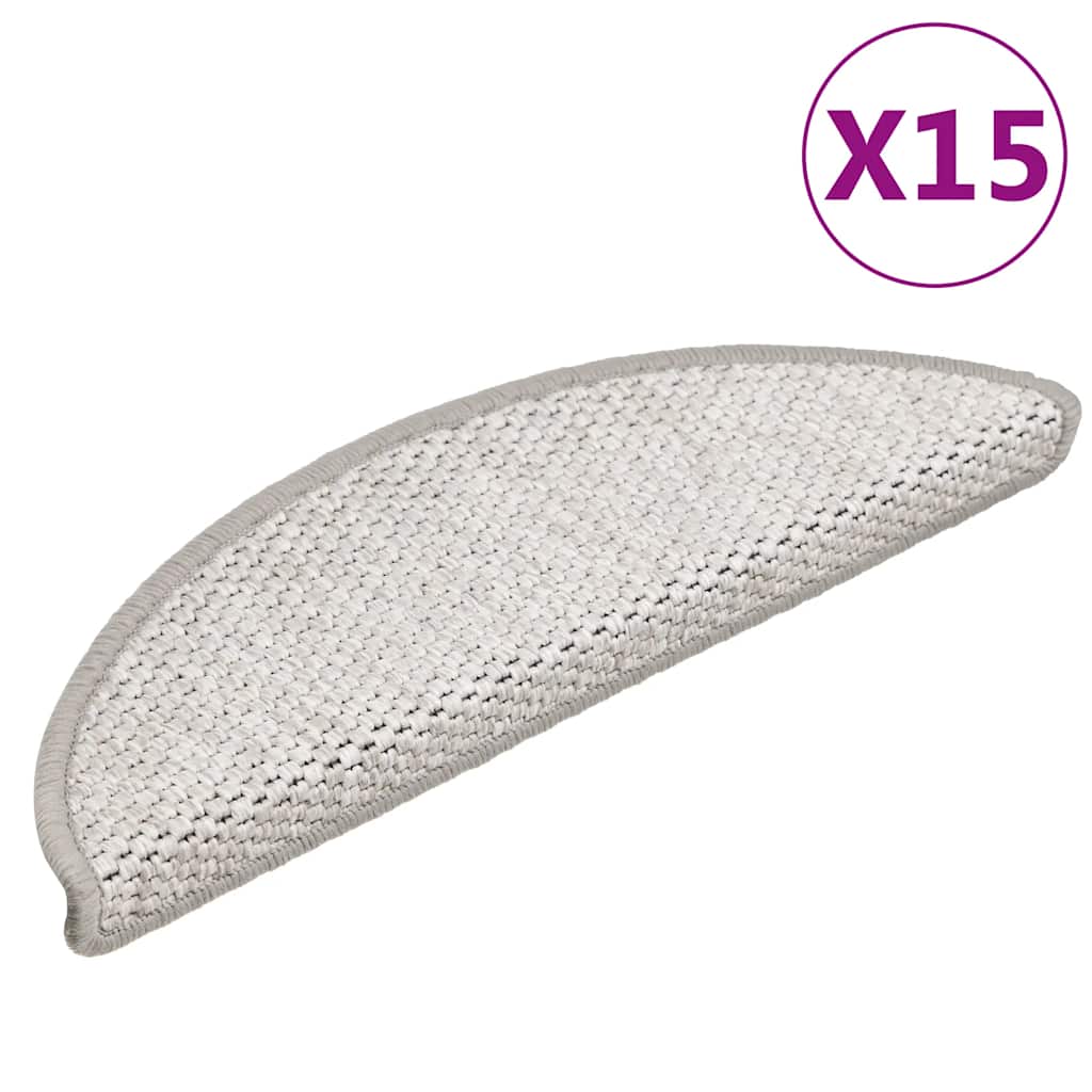 Stufenmatten Selbstklebend Sisal-Look 15 Stk. 56x17x3 Platina