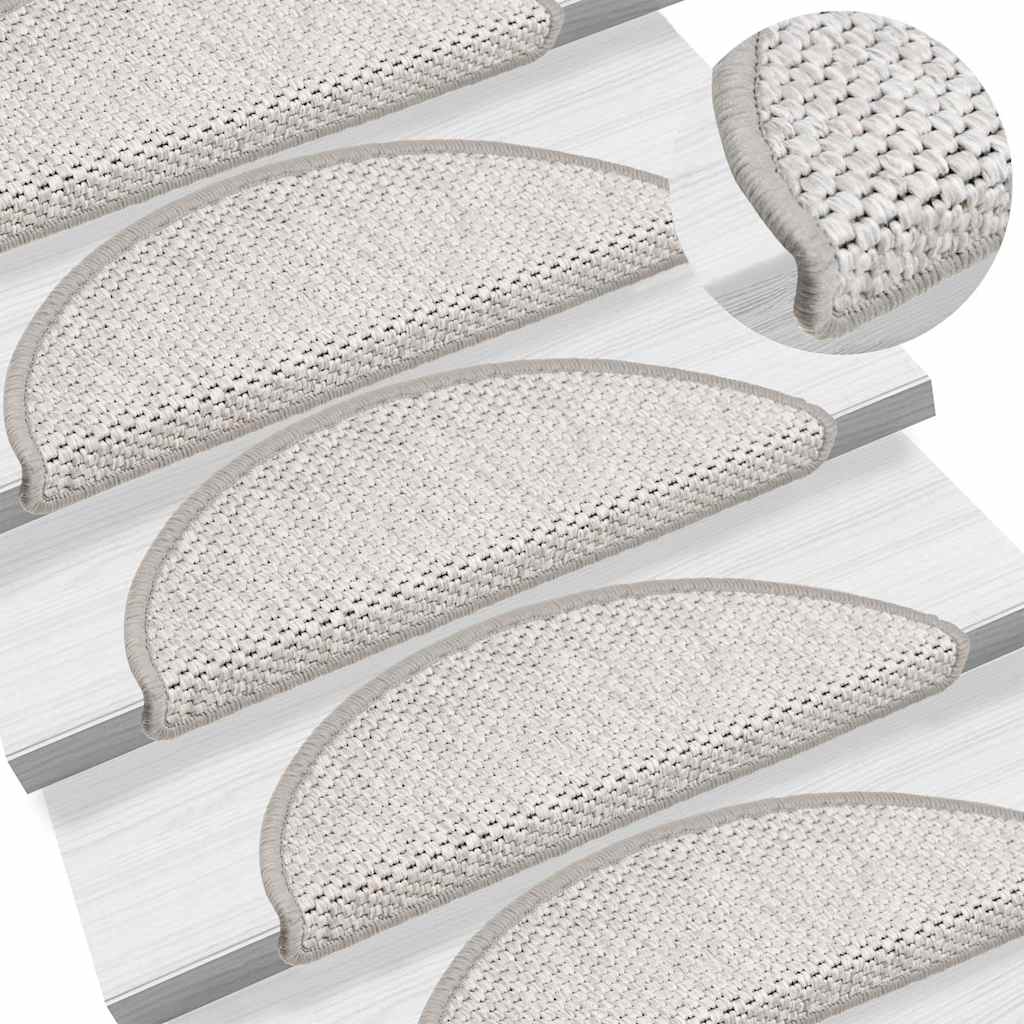 Stufenmatten Selbstklebend Sisal-Look 15 Stk. 56x17x3 Platina