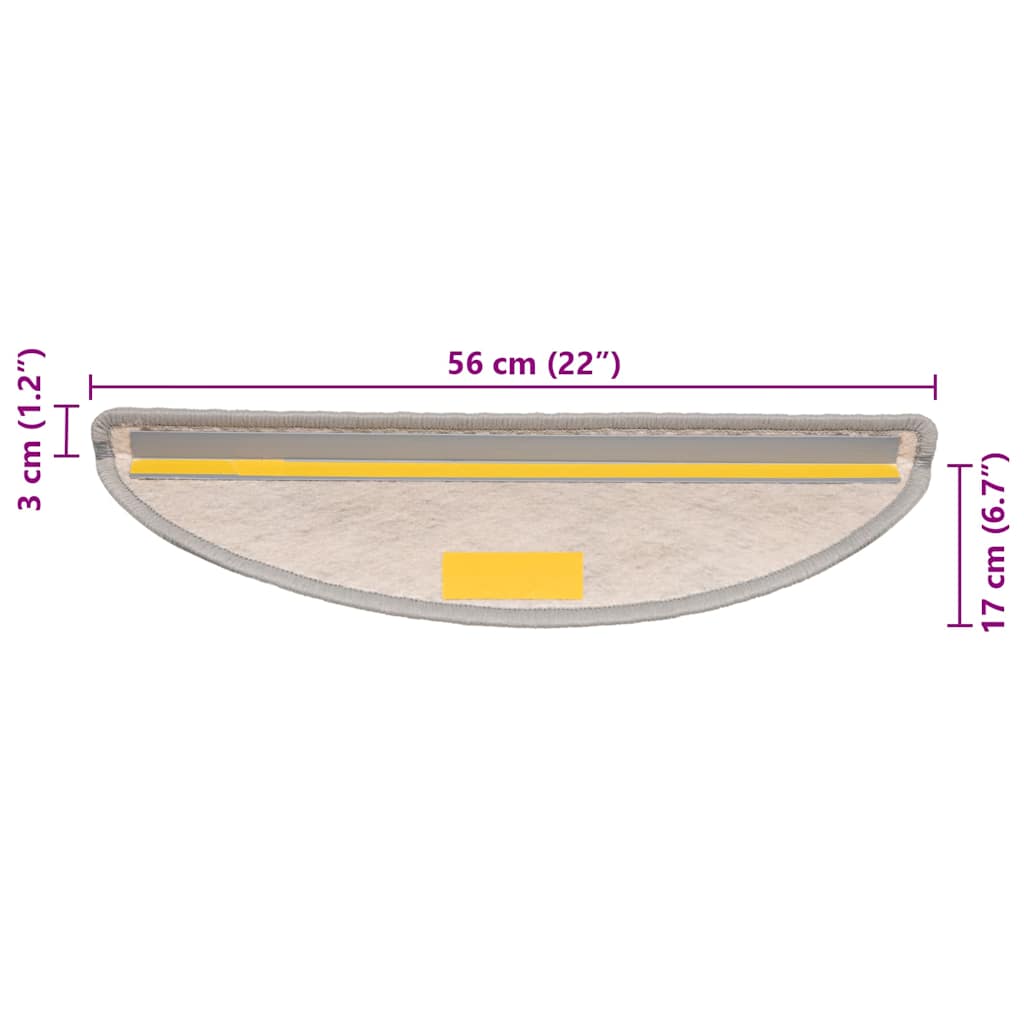 Stufenmatten Selbstklebend Sisal-Look 15 Stk. 56x17x3 Platina