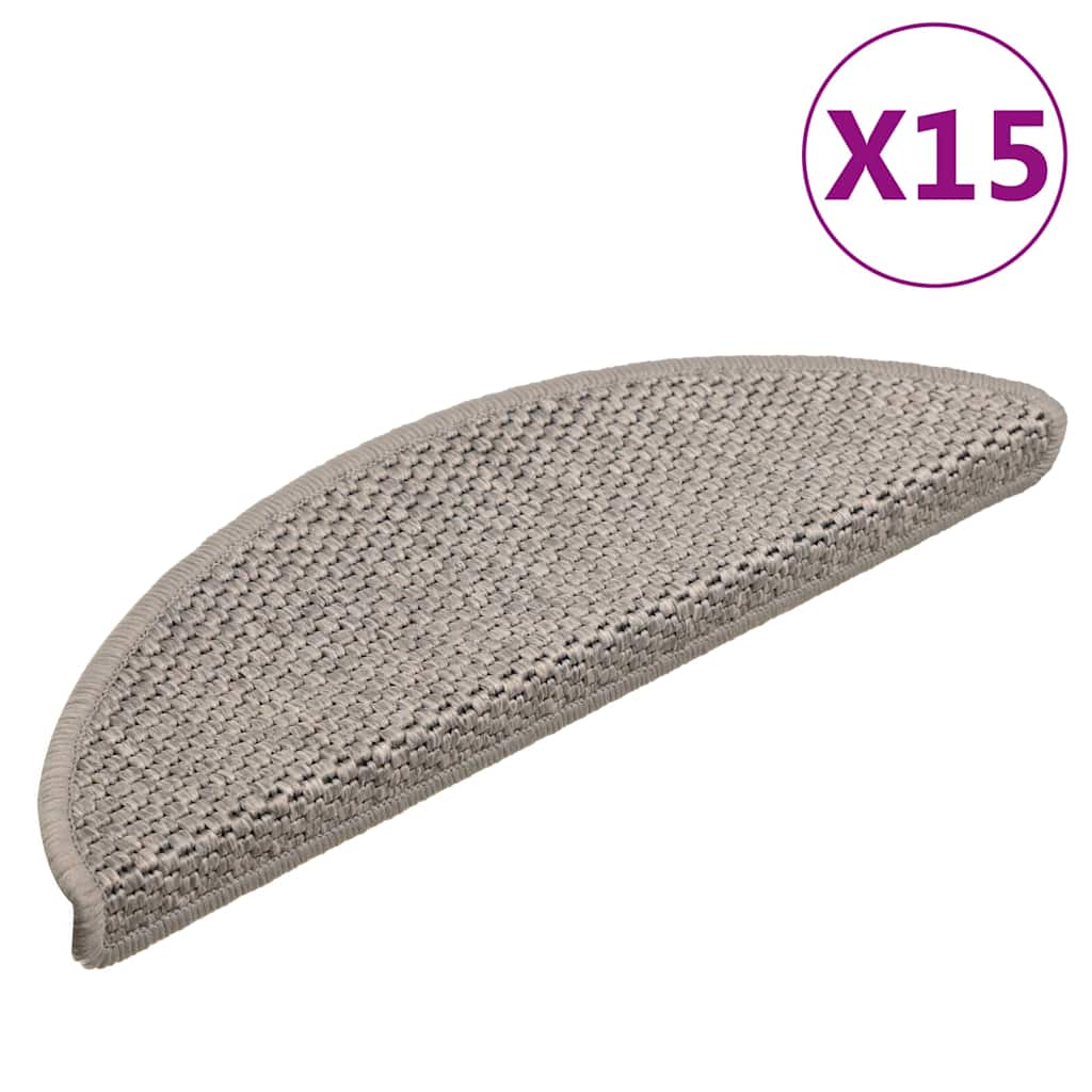 Stufenmatten Selbstklebend Sisal-Look 15 Stk. 56x17x3 Silbern