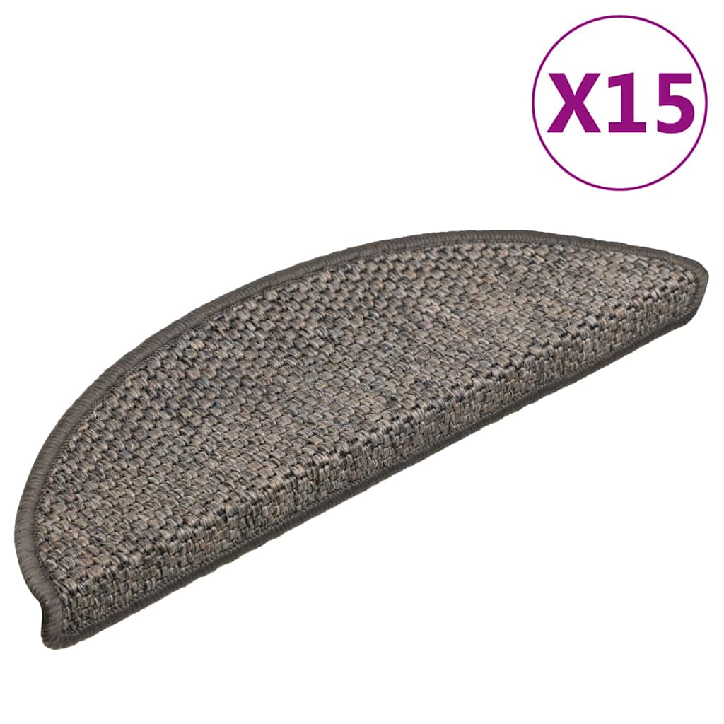 Stufenmatten Selbstklebend Sisal-Look 15 Stk 56x17x3 Grau-Beige