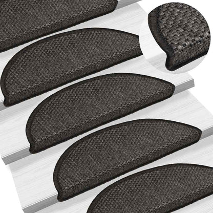 Stufenmatten Selbstklebend Sisal 15 Stk. 56x17x3 cm Anthrazit