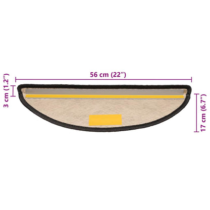 Stufenmatten Selbstklebend Sisal 15 Stk. 56x17x3 cm Anthrazit