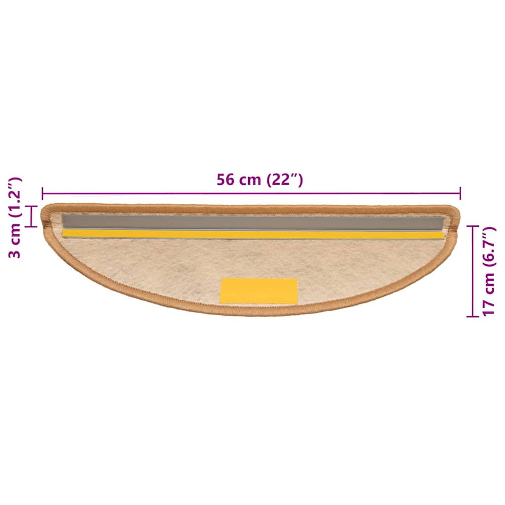 Stufenmatten Selbstklebend Sisal-Look 15 Stk. 56x17x3 cm Sisal