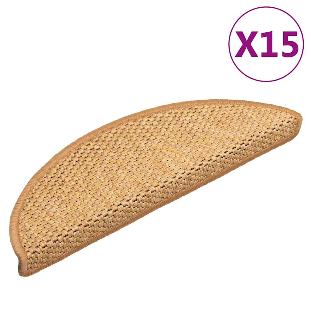 Stufenmatten Selbstklebend Sisal-Look 15 Stk. 56x17x3 cm Sisal