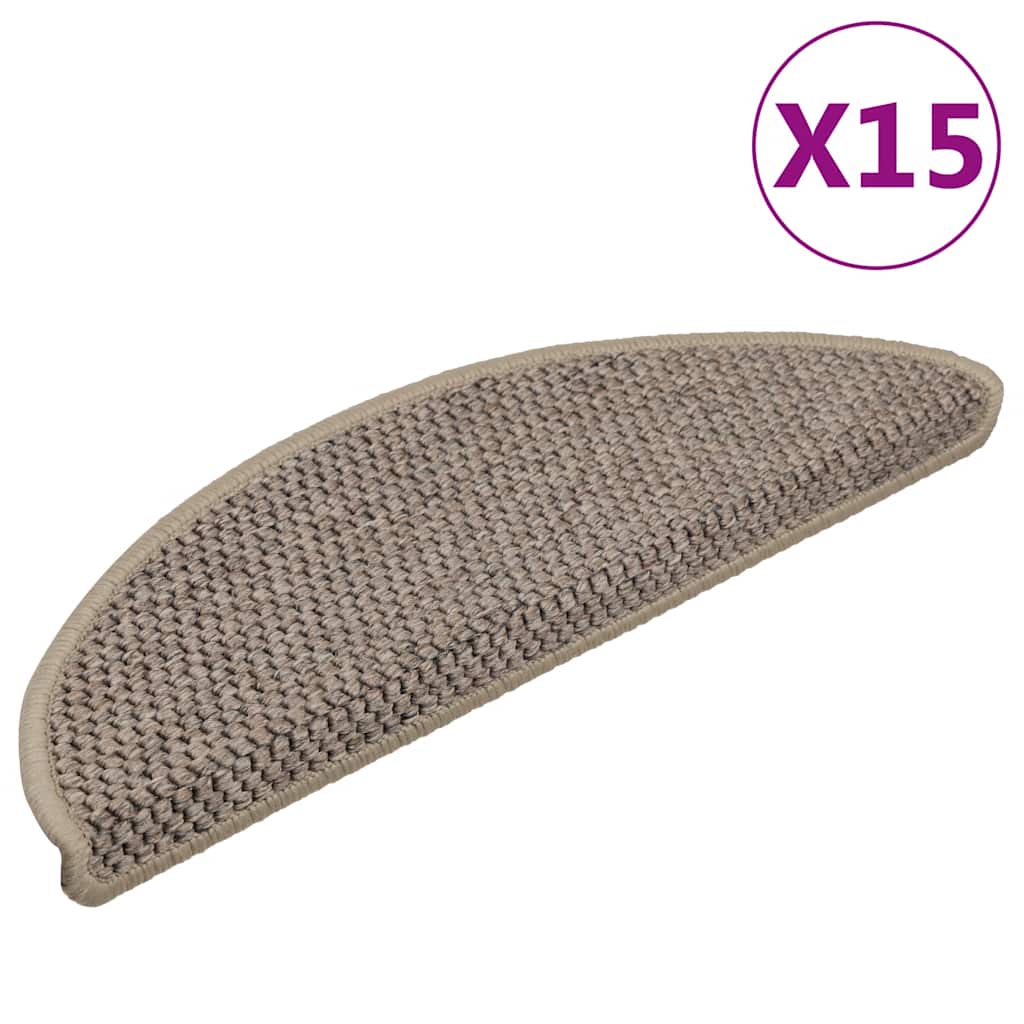 Stufenmatten Selbstklebend Sisal 15 Stk. 56x17x3cm Dunkelbeige