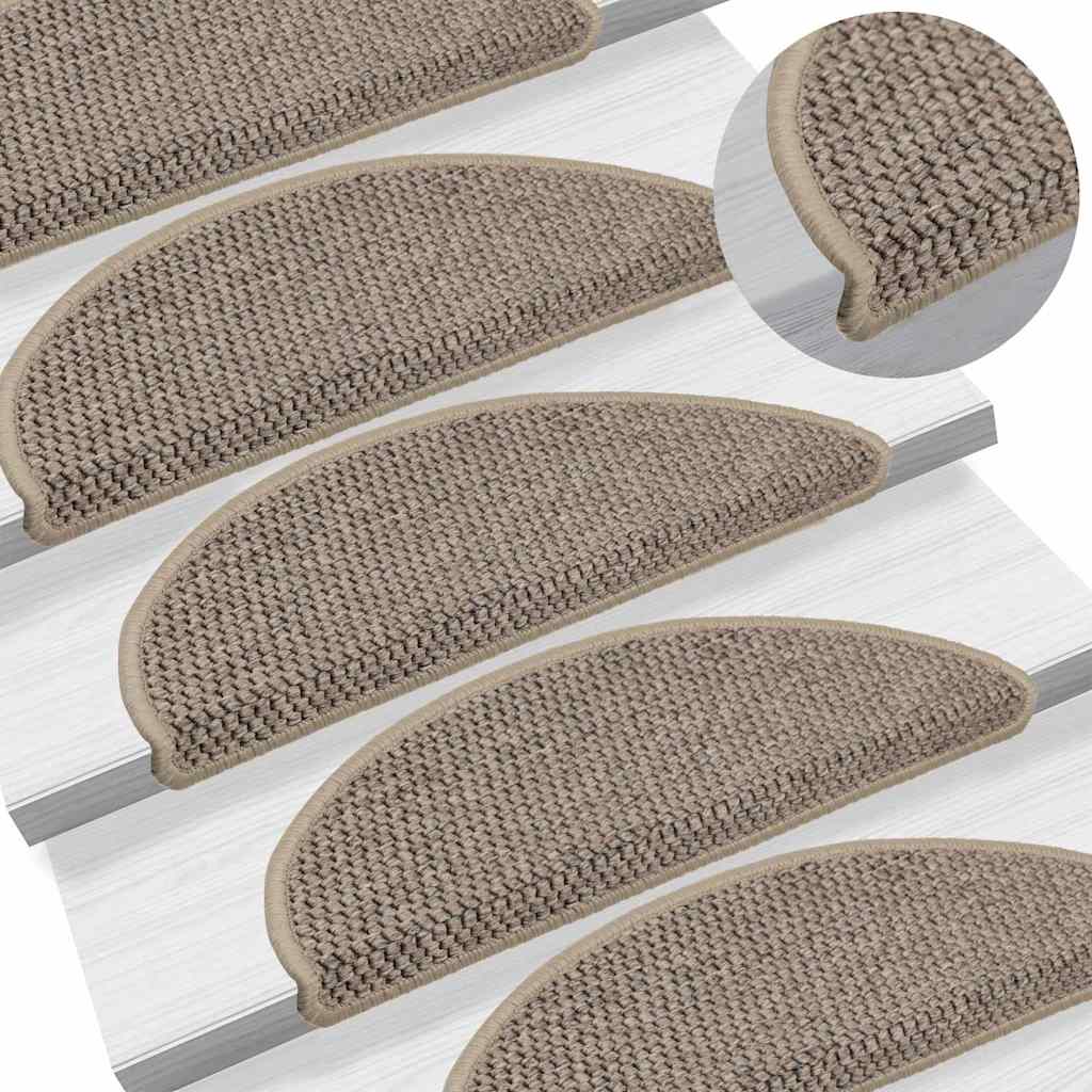 Stufenmatten Selbstklebend Sisal 15 Stk. 56x17x3cm Dunkelbeige