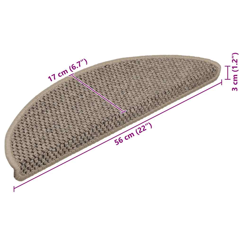 Stufenmatten Selbstklebend Sisal 15 Stk. 56x17x3cm Dunkelbeige