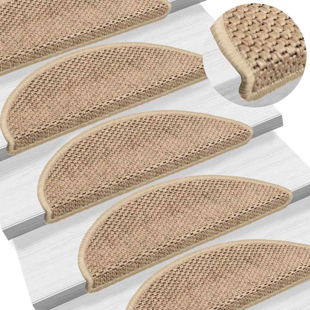 Stufenmatten Selbstklebend Sisal-Optik 15 Stk. 56x17x3 cm Sand