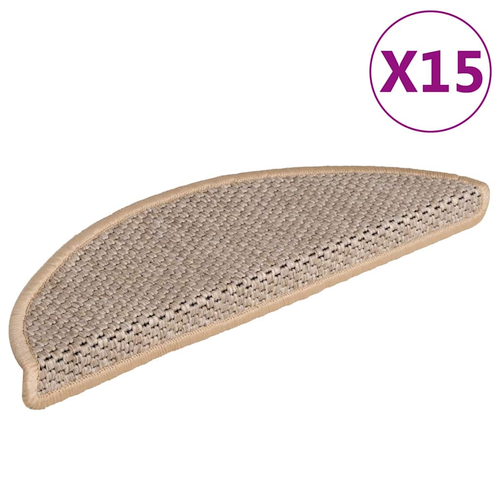 Stufenmatten Selbstklebend Sisal 15 Stk. 56x17x3 cm Hellbeige