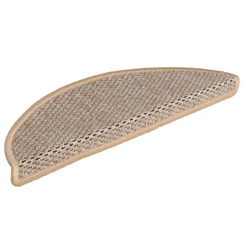 Treppenmatten Selbstklebend Sisal 15 Stk. 56x17x3 cm Hellbeige