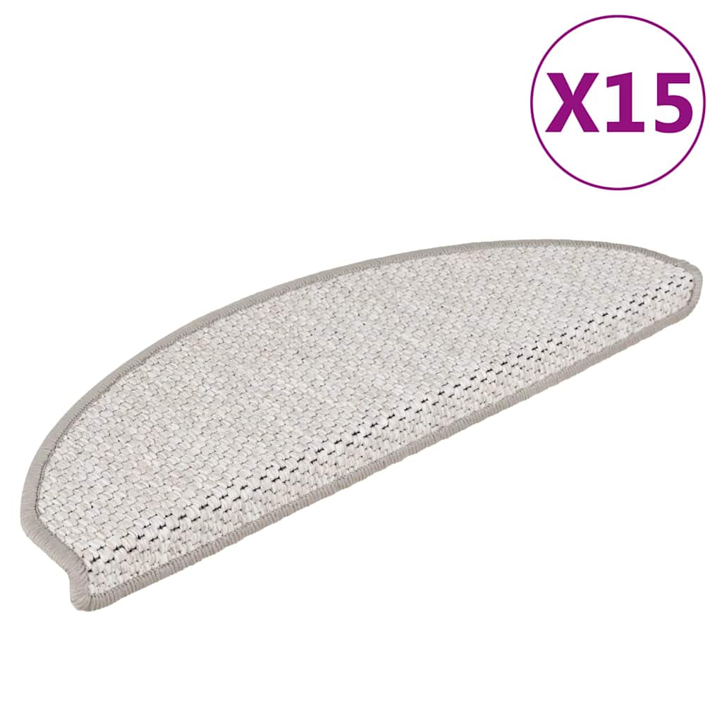 Stufenmatten Selbstklebend Sisal-Look 15 Stk. 65x21x4 Platina