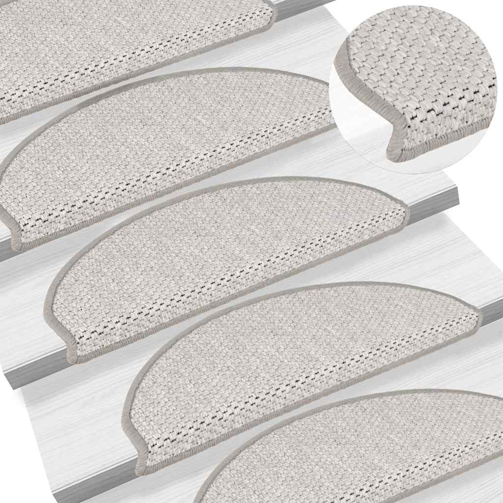 Stufenmatten Selbstklebend Sisal-Look 15 Stk. 65x21x4 Platina