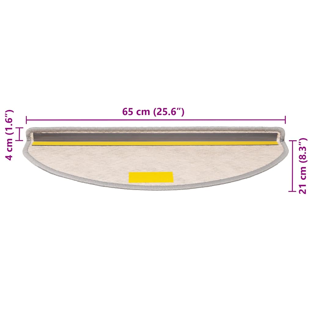 Stufenmatten Selbstklebend Sisal-Look 15 Stk. 65x21x4 Platina