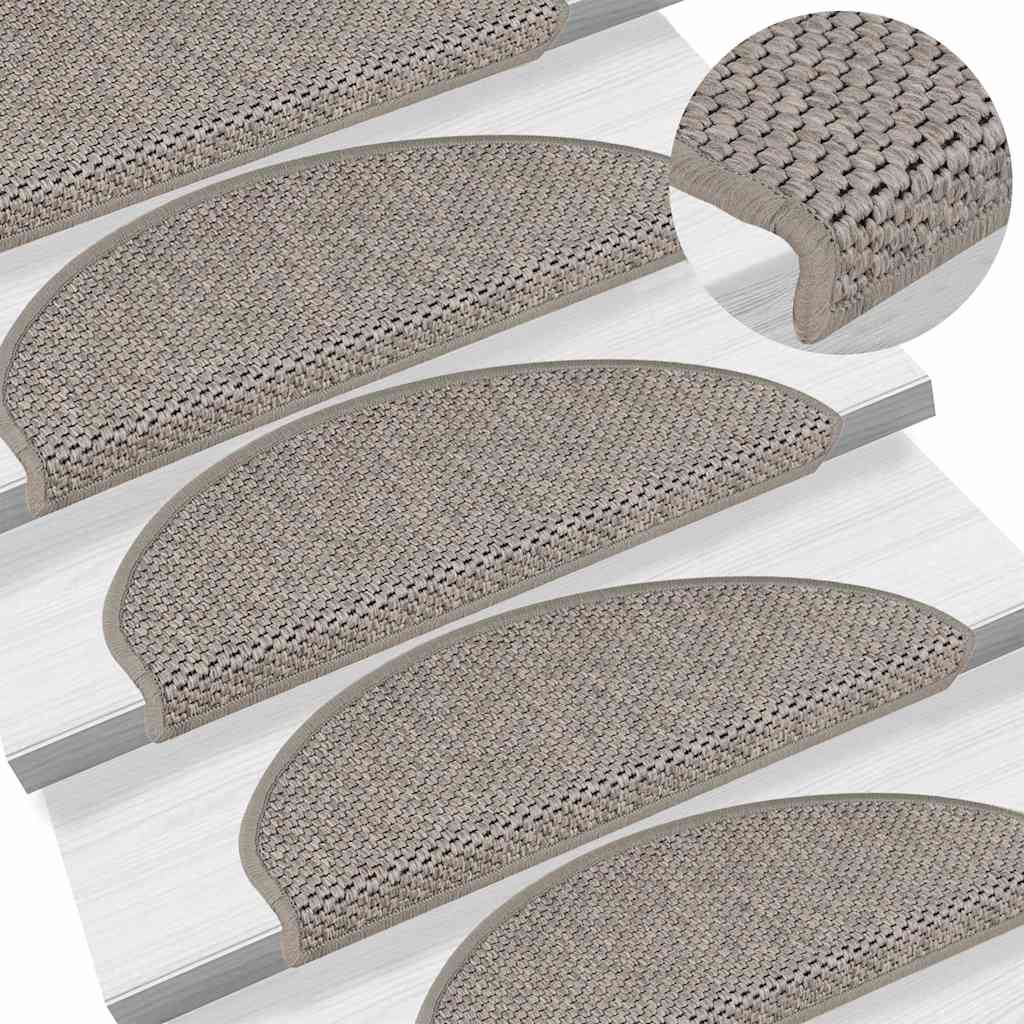 Stufenmatten Selbstklebend Sisal-Look 15 Stk. 65x21x4 Silbern