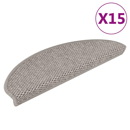 Stufenmatten Selbstklebend Sisal-Look 15 Stk. 65x21x4 Silbern