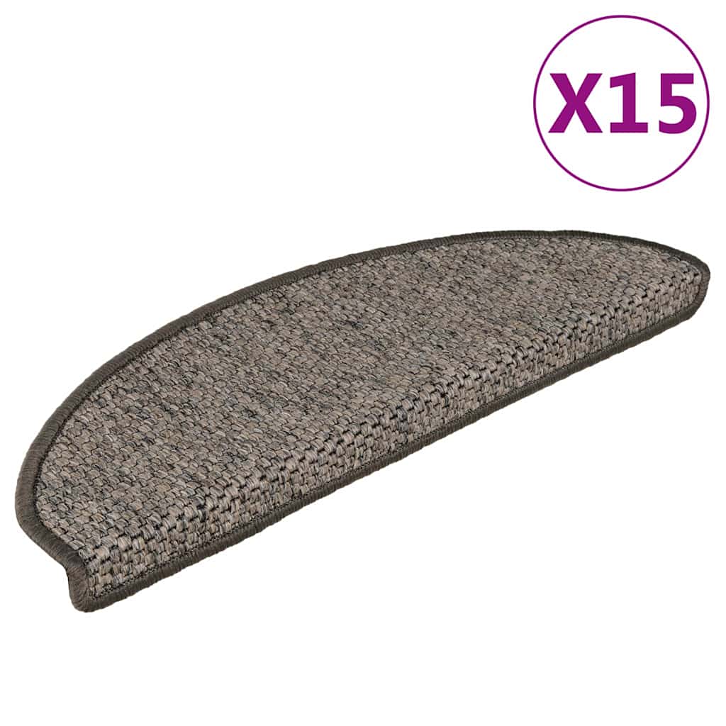 Stufenmatten Selbstklebend Sisal 15 Stk. 65x21x4 cm Grau-Beige