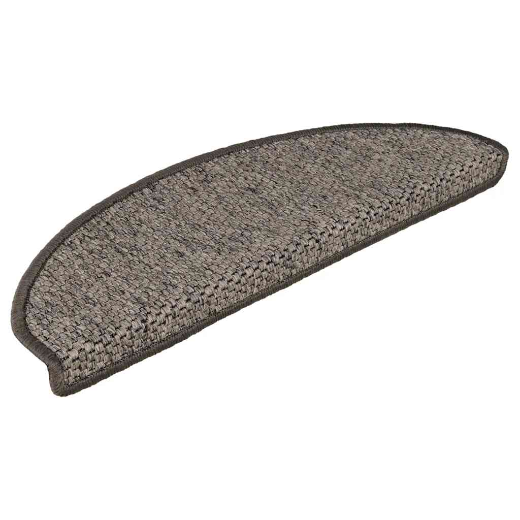 Treppenmatten Selbstklebend Sisal 15 Stk. 65x21x4 cm Grau-Beige