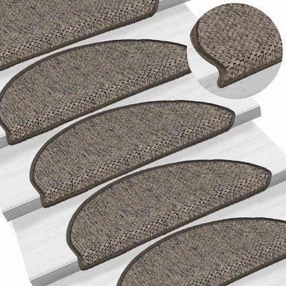Stufenmatten Selbstklebend Sisal 15 Stk. 65x21x4 cm Grau-Beige