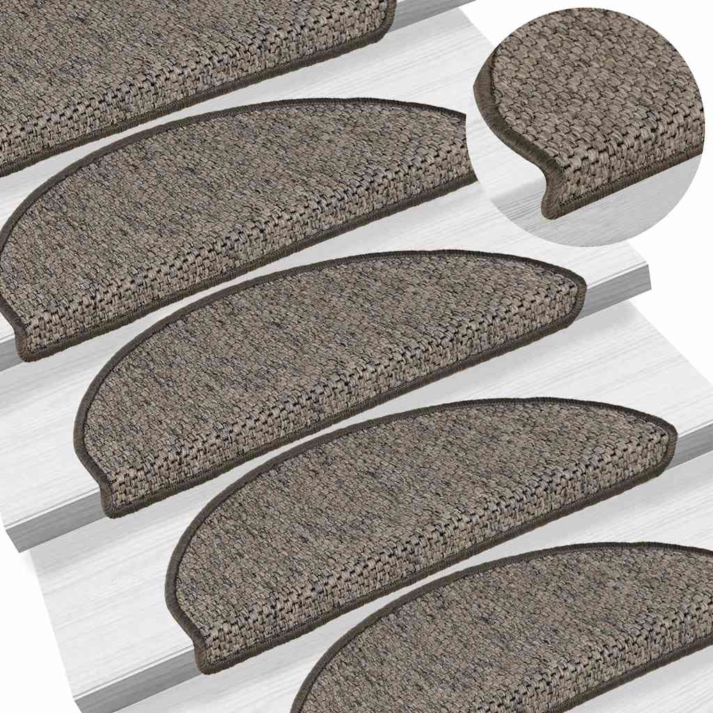 Stufenmatten Selbstklebend Sisal 15 Stk. 65x21x4 cm Grau-Beige