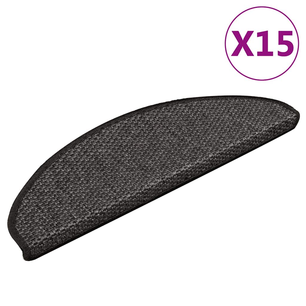 Stufenmatten Selbstklebend Sisal 15 Stk. 65x21x4 cm Anthrazit